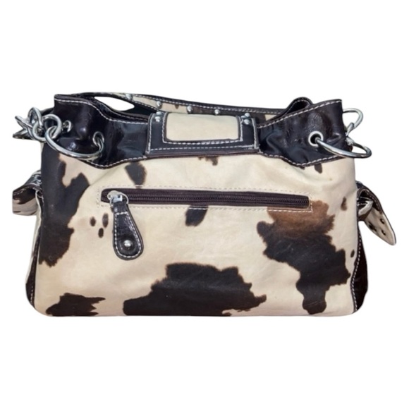 Studded Cross Black and Tan Shoulder Bag - Picture 3 of 7